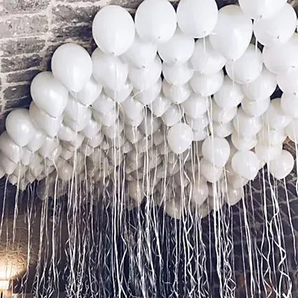 White Latex Balloons, Pack of 100, Stunning Decor, Buy White Latex Balloons Online