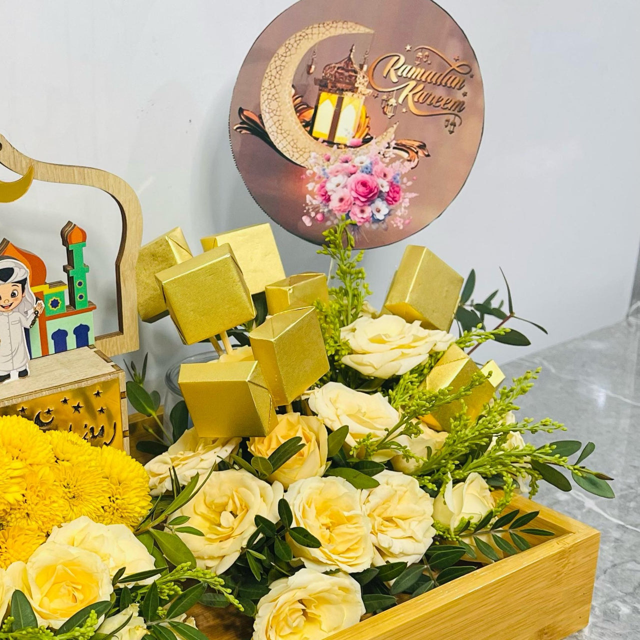 Elegant Ramadan Yellow Crescent Gift Tray