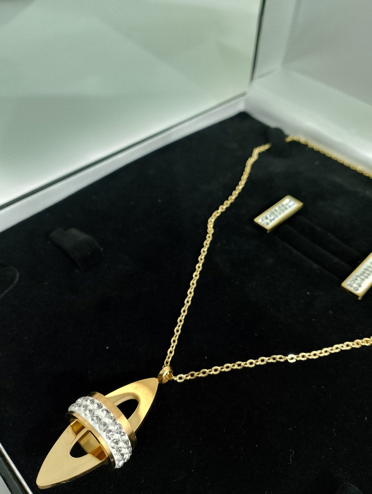 Chic Stainless Shine: Crafted in Stainless Steel with 18K Gold