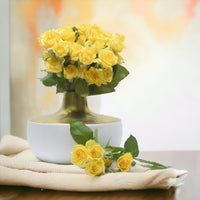 Radiant Yellow Spray Rose Arrangement, Yellow Spray Rose, Ceramic Vase