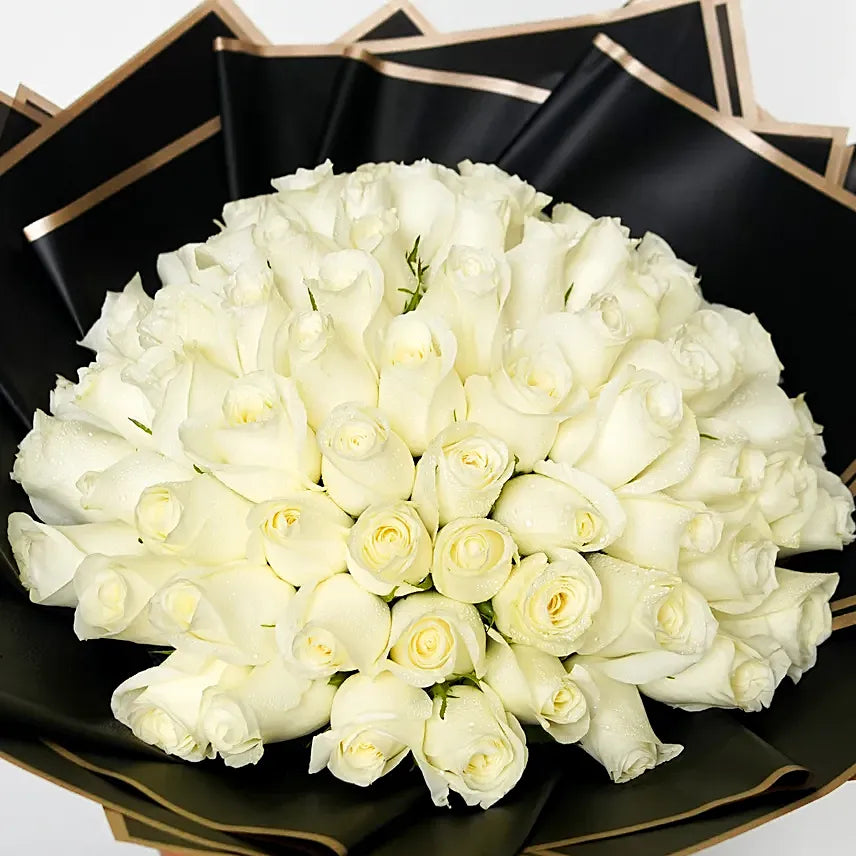 Bouquet of 50 White Roses