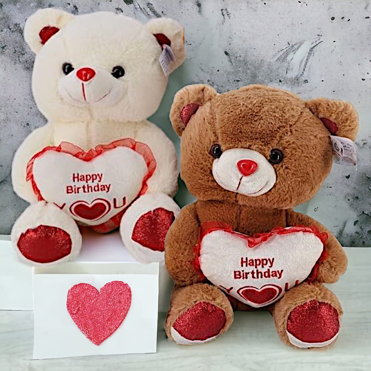 38CM Happy Birthday Teddy Bear, Birthday Teddy Bear, 2 Beautiful Colours, Stuffed Toy, Birthday Gift