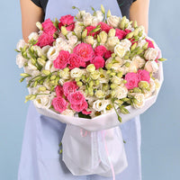 Elegant Pink & White Rose Bouquet