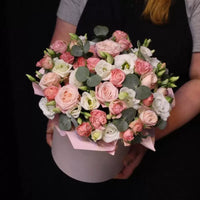 Pink & White Floral Hatbox Arrangement