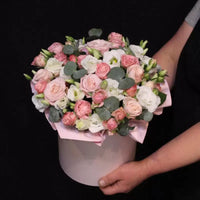 Pink & White Floral Hatbox Arrangement