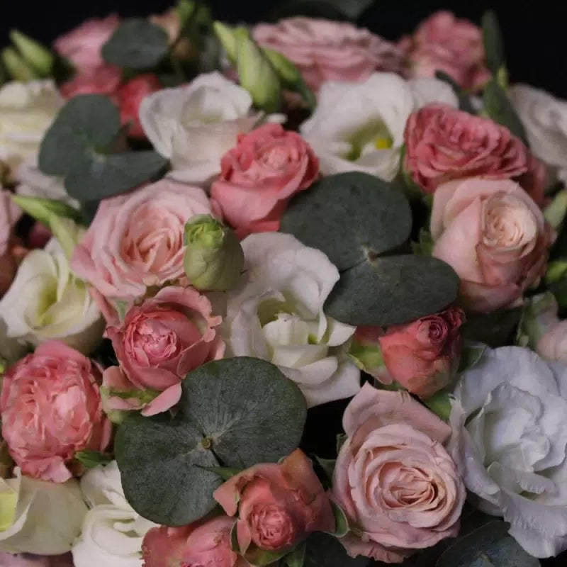 Pink & White Floral Hatbox Arrangement