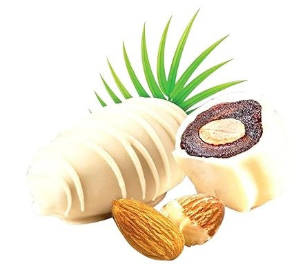 30pcs White and Brown Chocolate Dates with Almond Nuts