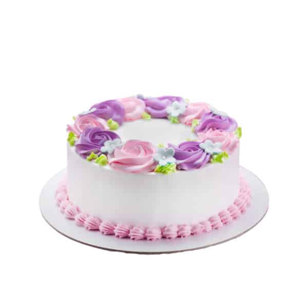 Pink & Purple Rosette Cake – Fresh Cream & Buttercream | Serves 12
