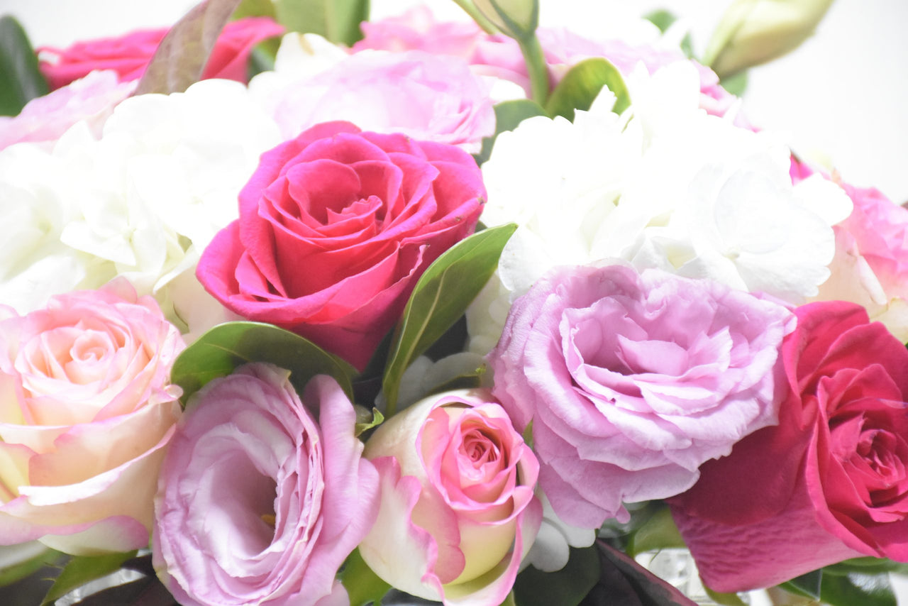 Mixed Flower Arrangement in Glass Vase