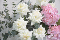 Ohara Roses and Pink Hydrangea Classic Vase Arrangement