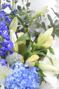 Classic Lily White, Hydrangea, and Rose Creme Bouquet