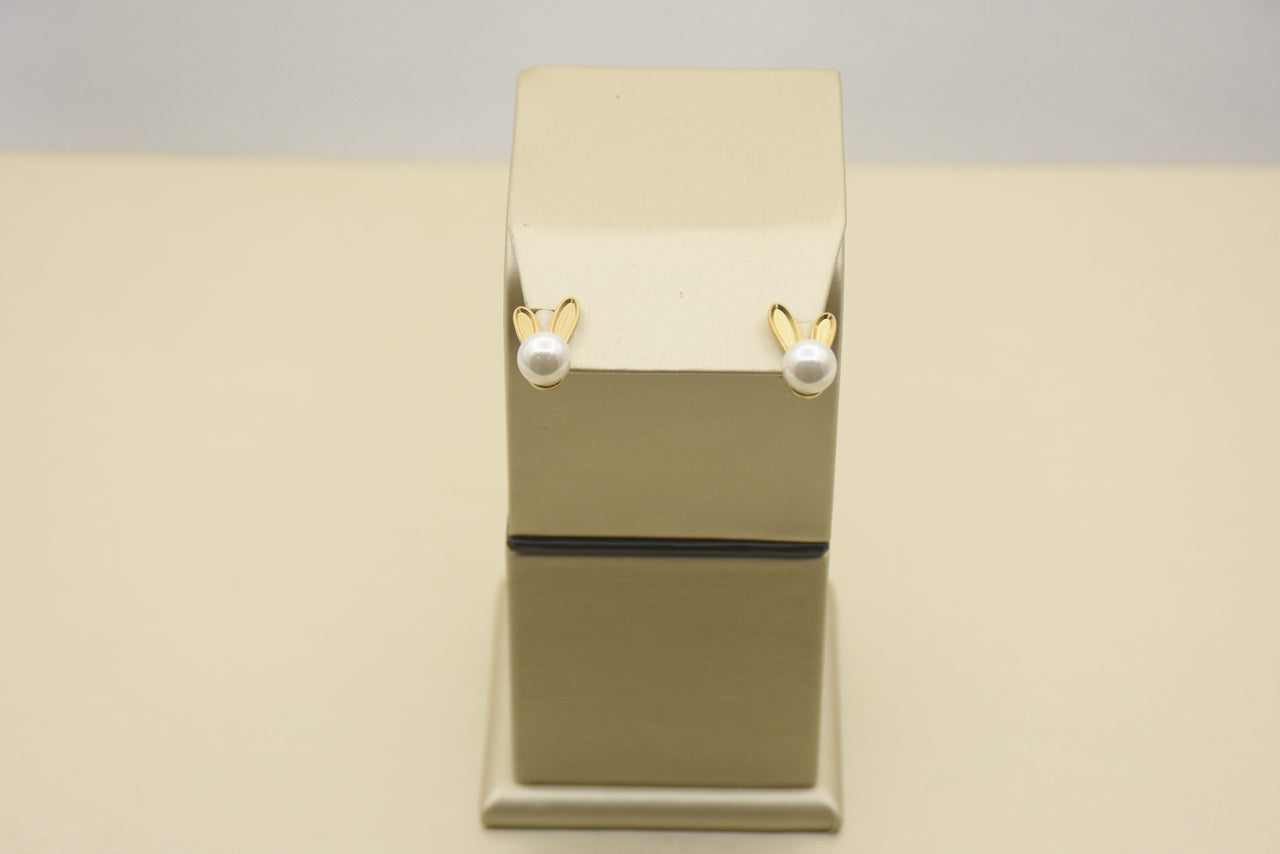 Stainless Steel Earrings Gleaming in 18K Gold