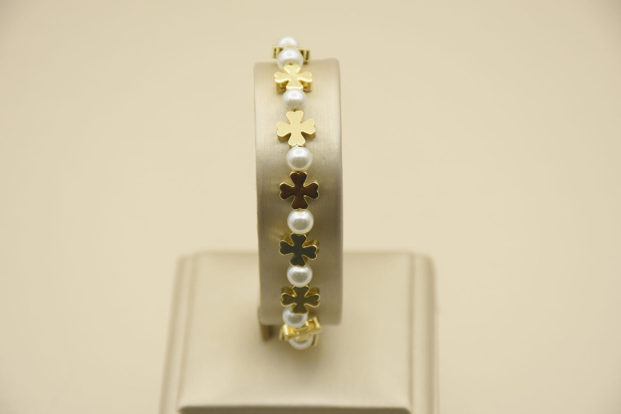 Brass Bracelet with Artful Gold Plating