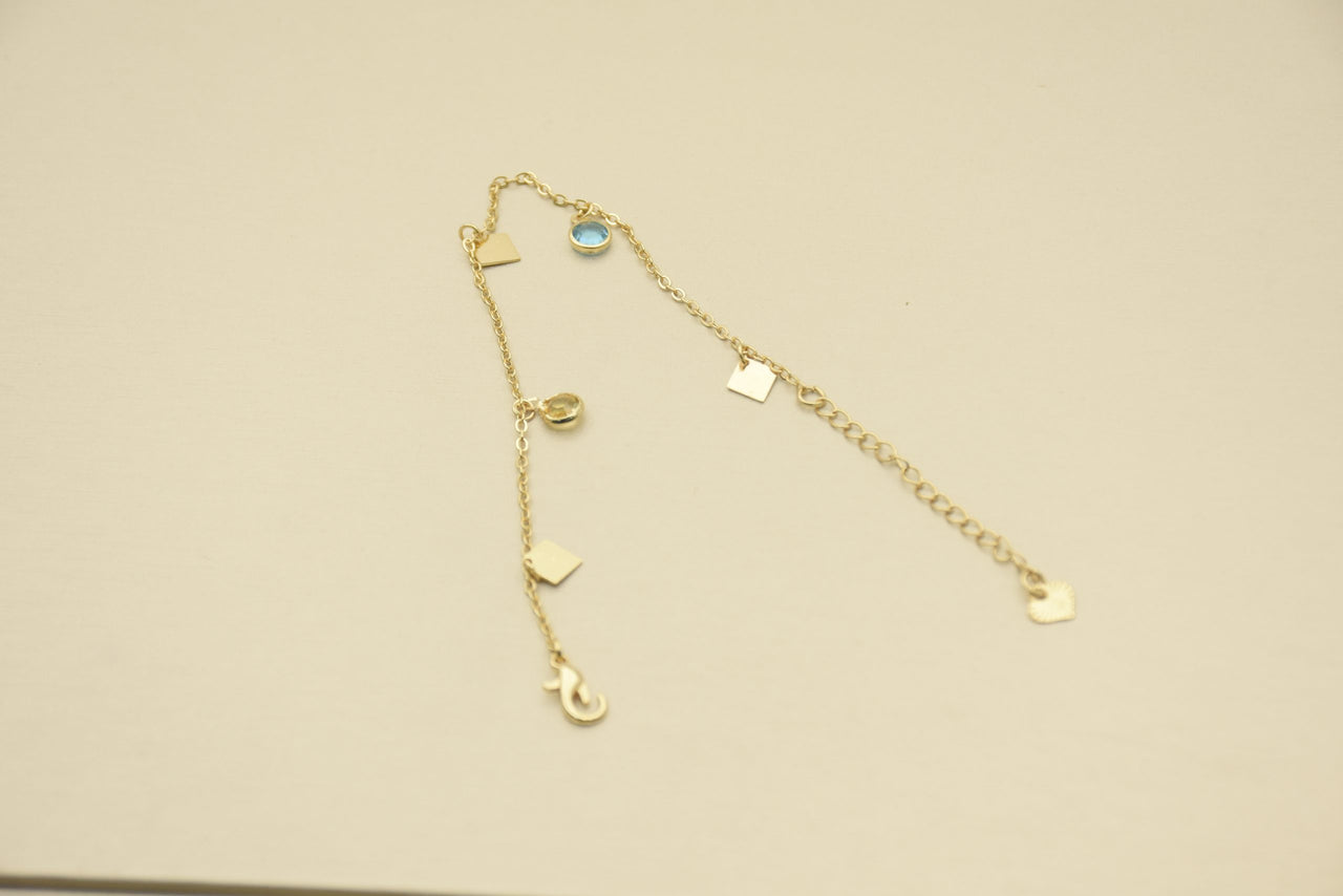 Radiant Reverie: Brass Anklet in 18K Gold
