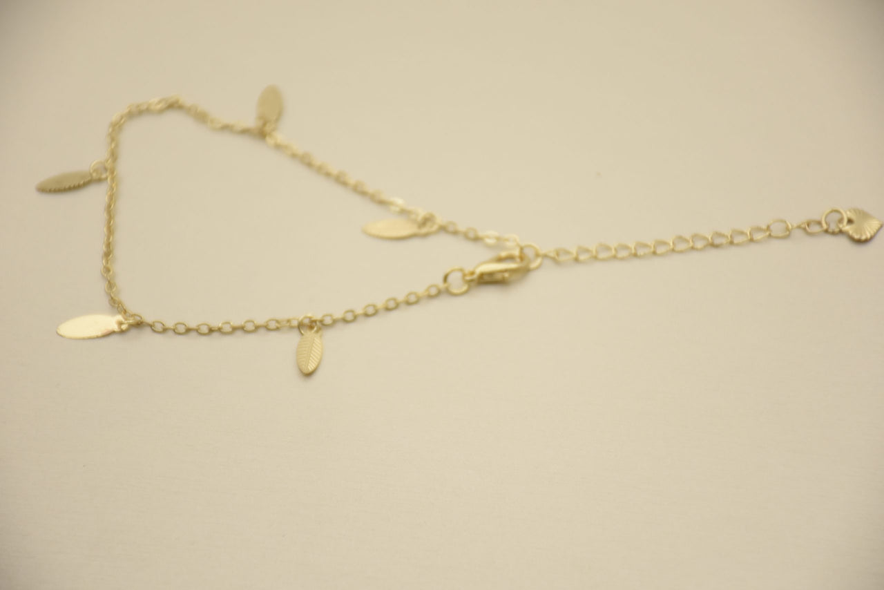 Eternal Spark: Artisanal Brass Anklets in Mesmerizing 18K Gold
