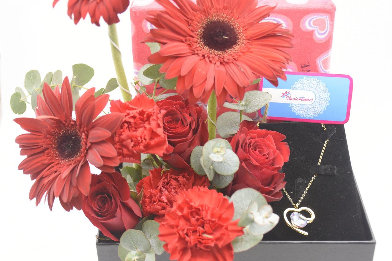 Love's Embrace Bouquet: With Jewelry Necklace
