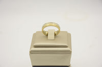 Stainless Steel Ring Gleaming in 14K Gold