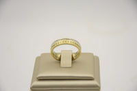 Stainless Steel Ring Gleaming in 14K Gold