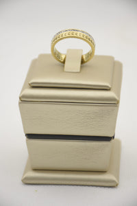 Stainless Steel Ring Gleaming in 14K Gold