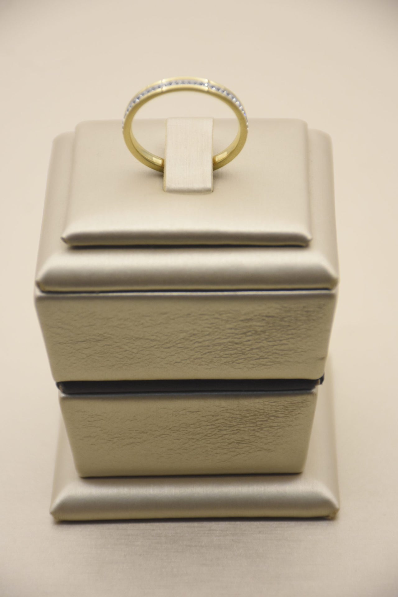 Stainless Steel Ring with Dazzling 14K Gold Plating