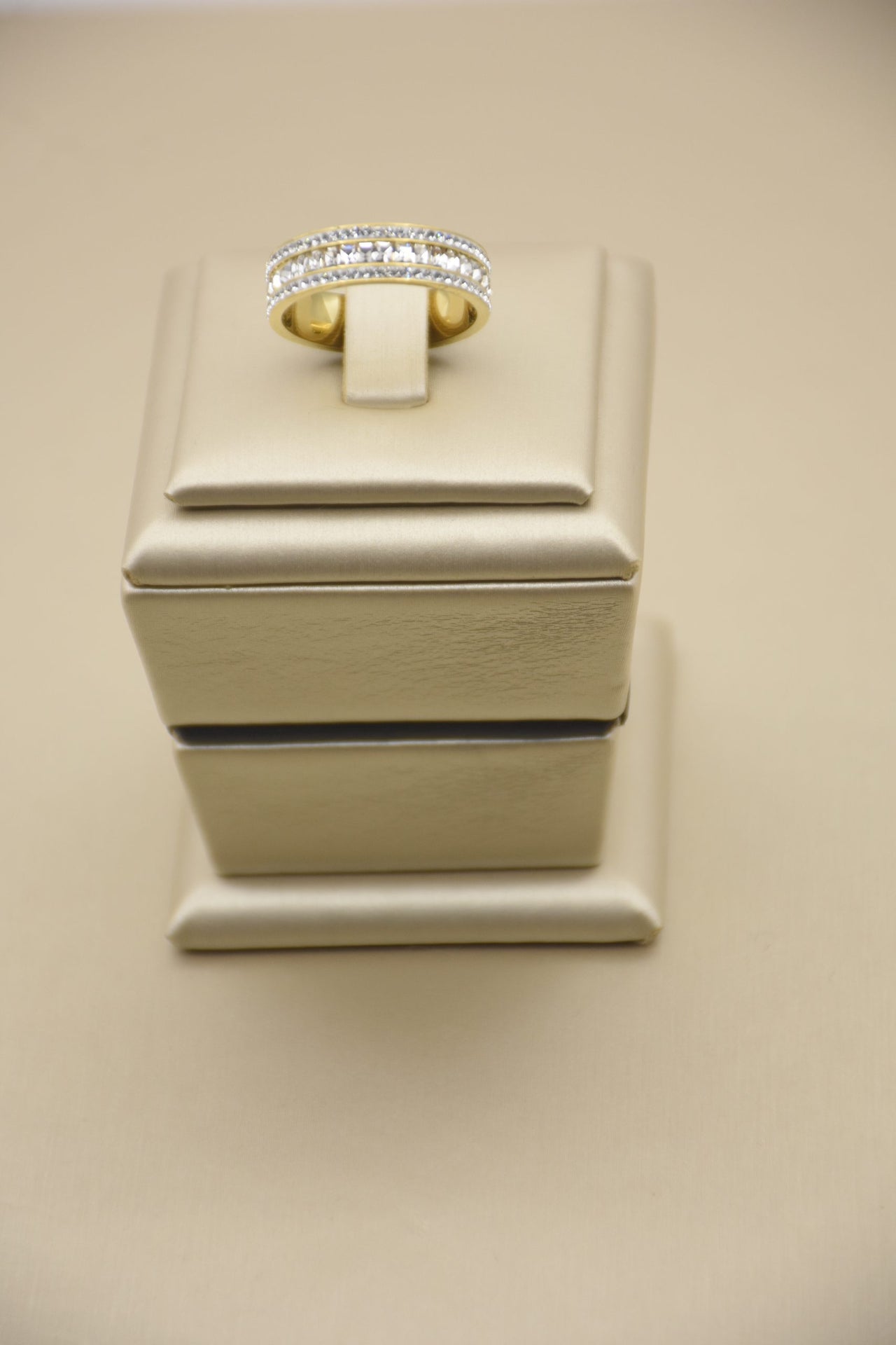 Captivating 14K Gold-Plated Steel Ring