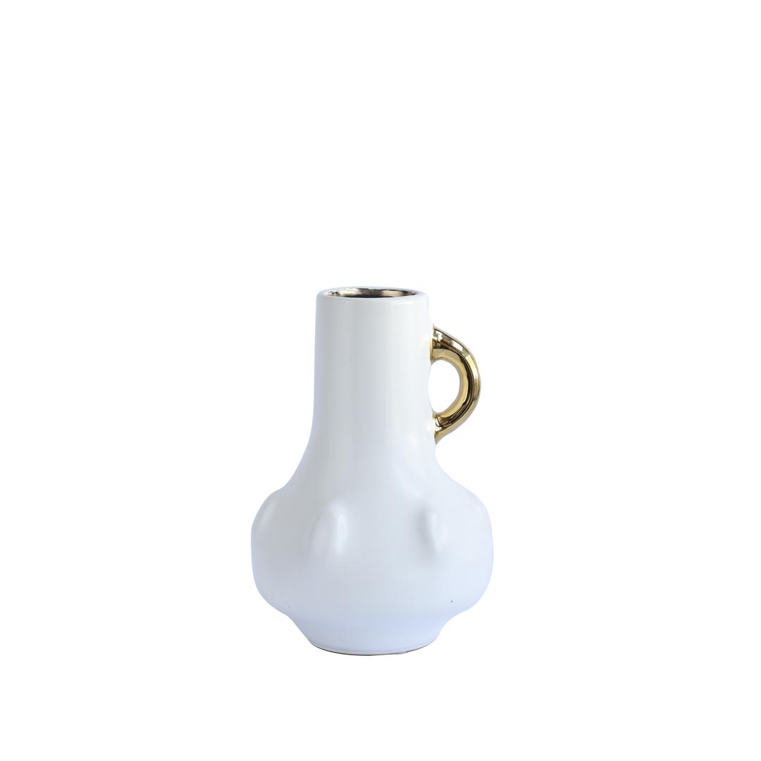 Luminous Vessel Charm-White Ceramic Vase, White Ceramic Vase, Luminous Charm, Elegant Centerpiece, Contemporary Vase