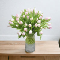 Tulips Garden Blooms, Fresh Tulips, Cylinder Glass Vase, Classic Vase Arrangement