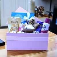 Beauty and Indulgence Gift Set, Classic Mixed Chocolates, Fa Deo Spray, Nivea Cream, Pink Box