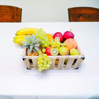 Fresh Harvest Fruit Crate: Pineapple, Bananas, Oranges, Red Apples, Pears, Grapefruits, and Grapes
