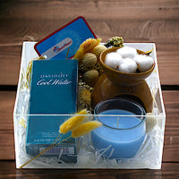 Serenity Essentials Set, Davidoff Cool Water, Scented Candles, Oil Burner, Dried Flowers, Best Gift For Him, Acrylic Box