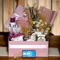 Beauty and Indulgence Set, Fa Deo Spray, Nivea Cream, Fair and Lovely Face Wash, Best Gift For Her, Pink Box