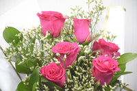 Dark Pink Roses with Limonium & Ruscus