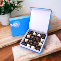 Assorted Chocolate Collection, 16 Pcs, White Truffles, Dark Truffles, Mix Nuts, Raspberry Compound, Rose Compound