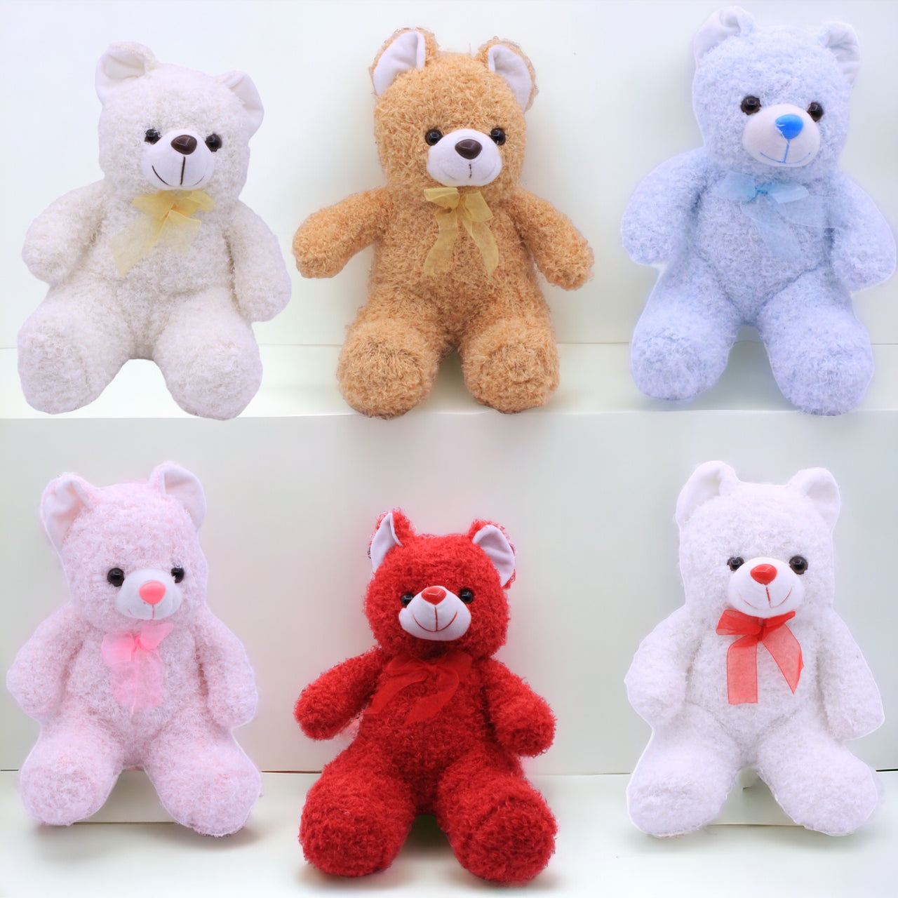 25CM Teddy Bear, 6 Beautiful Colours, Soft Plush Toy, Cuddly Teddy Bear
