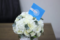 White Hydrangea & Roses Vase Arrangement