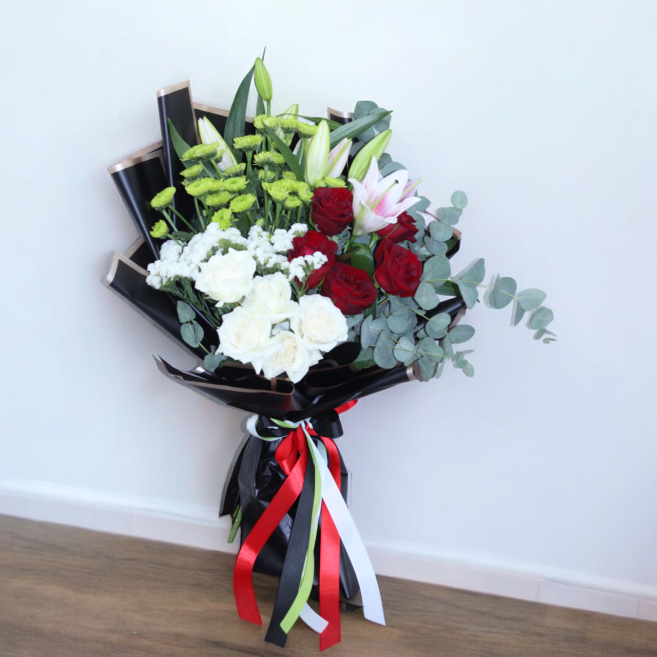 Emirati Women’s Day Bouquet with UAE Color Ribbon