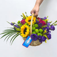 Sunflowers & Roses Basket