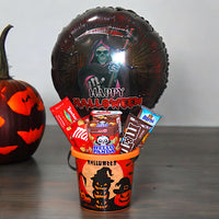 Delightful Halloween Treat Basket with Chocolates and Snacks