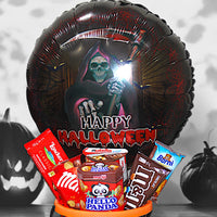 Delightful Halloween Treat Basket with Chocolates and Snacks