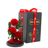 Preserved 3 Red Roses in Dome