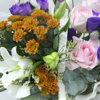 White Floral Arrangement Basket
