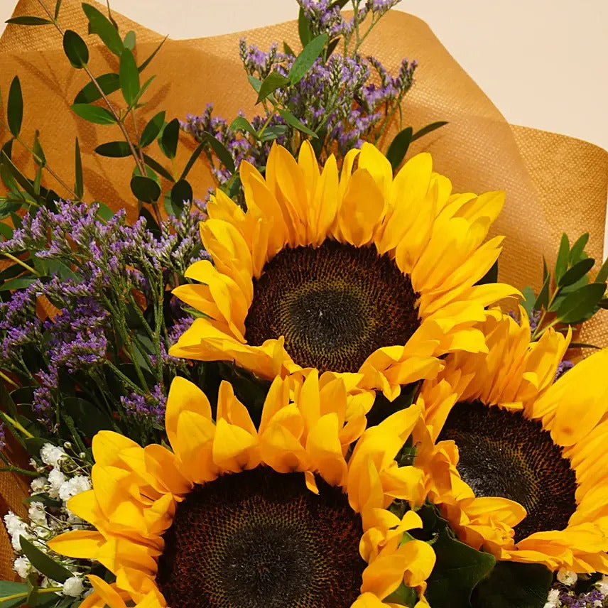 Sunflower wrapped Bouquet