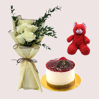 Raspberry Mono Cake with Roses