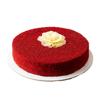 Red Velvet Cake with Roses & Teddy