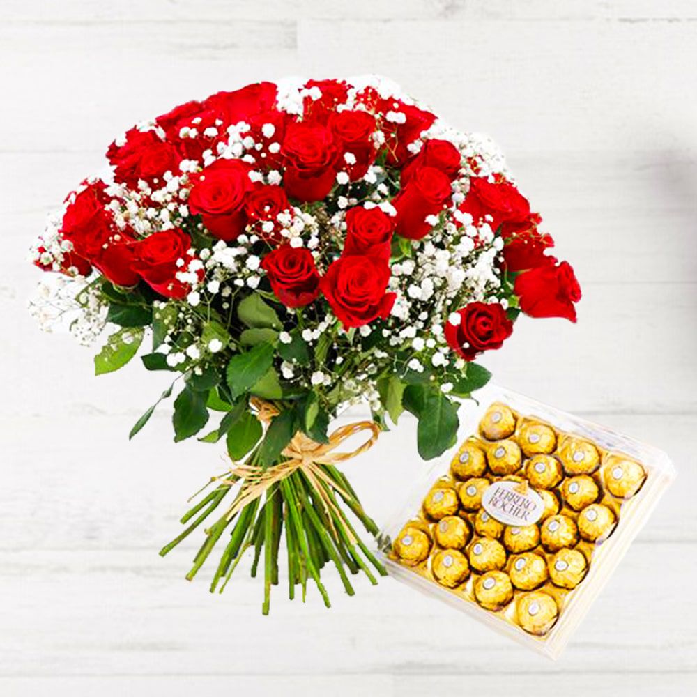 Red Roses and Chocolate Combo