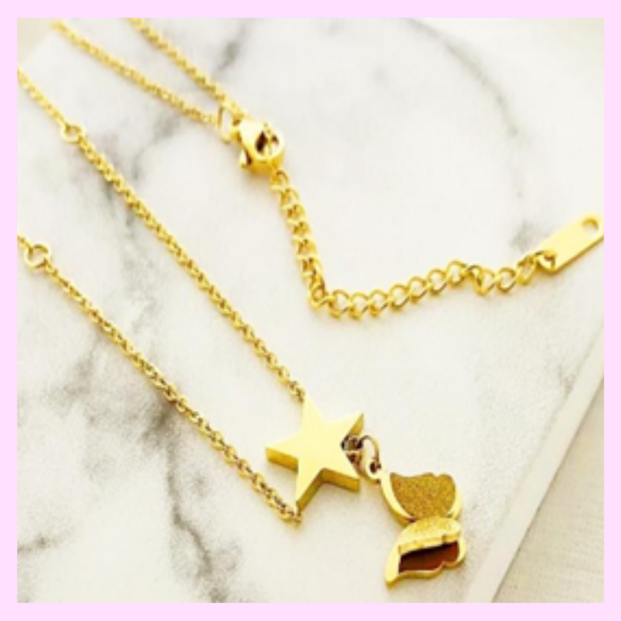 Golden Allure, Captivating, Stainless Steel Necklace, 14k Splendor, Gold Plating