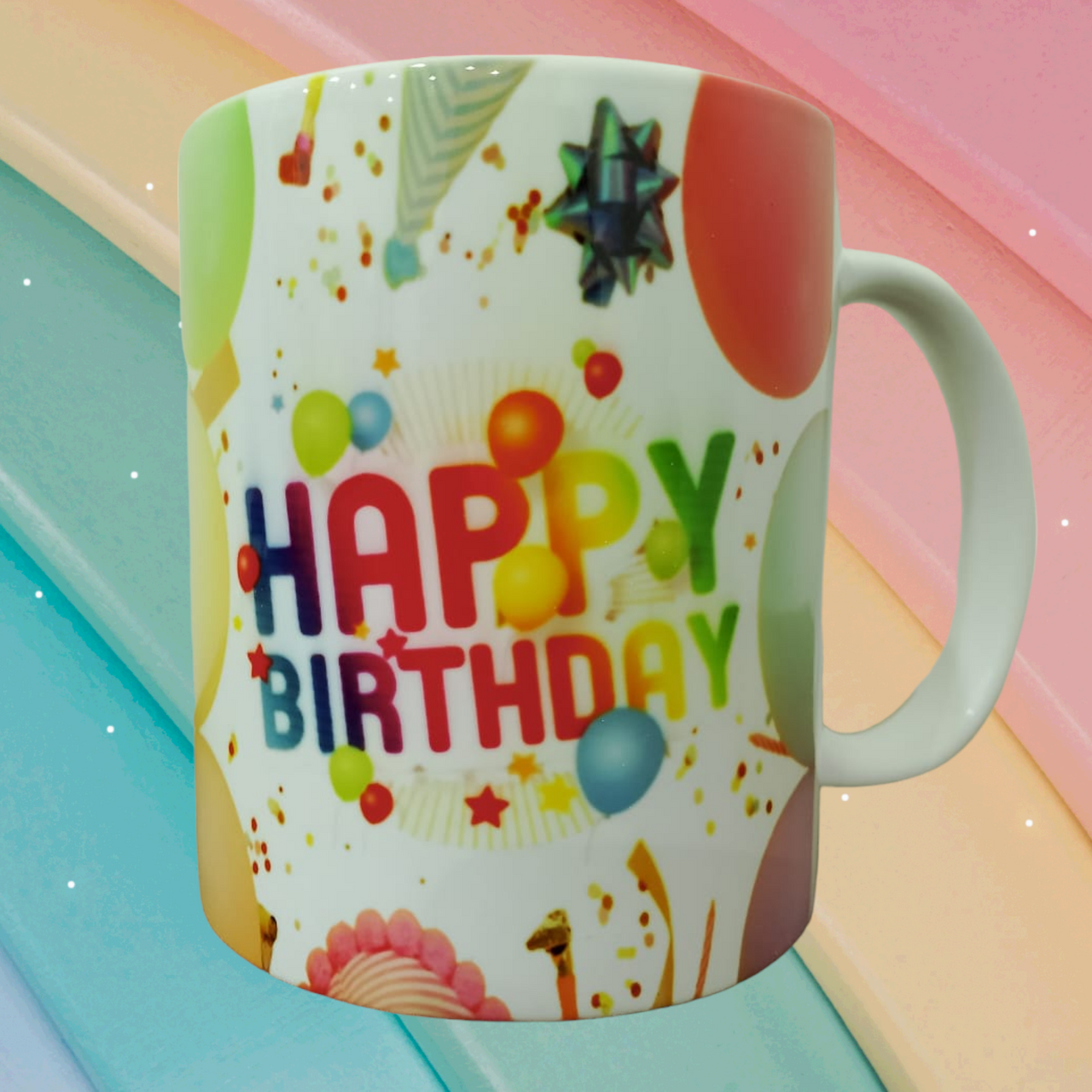 Happy Birthday, Personalized Mug, Custom Name, Age, Ceramic Cup