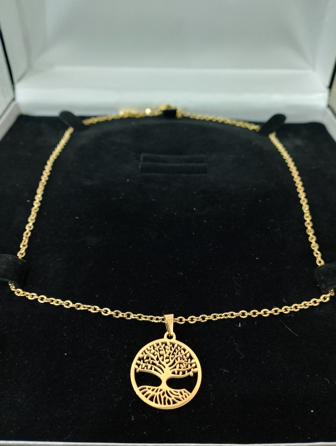 Unveil Radiance with 14k Gold-Infused Steel Necklace