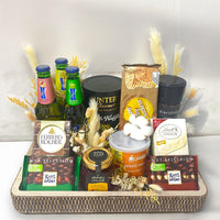 Premium Snack and Treats Tray, Davidoff Espresso, Hunters Snacks, Ritter Chocolates, Lindt Chocolates, Wooden Tray