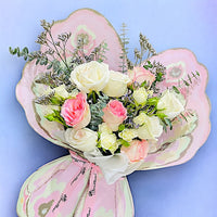 White & Pink Rose Bouquet